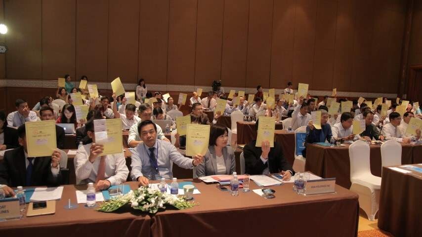 Cac co dong bieu quyet thong qua cac noi dung tai Dai hoi